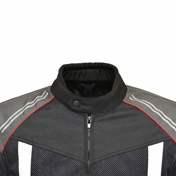 RIDERACT® Black Leather Biker Jacket Motorcycle Riding Gear Mens Jacket - Picture 4 of 8